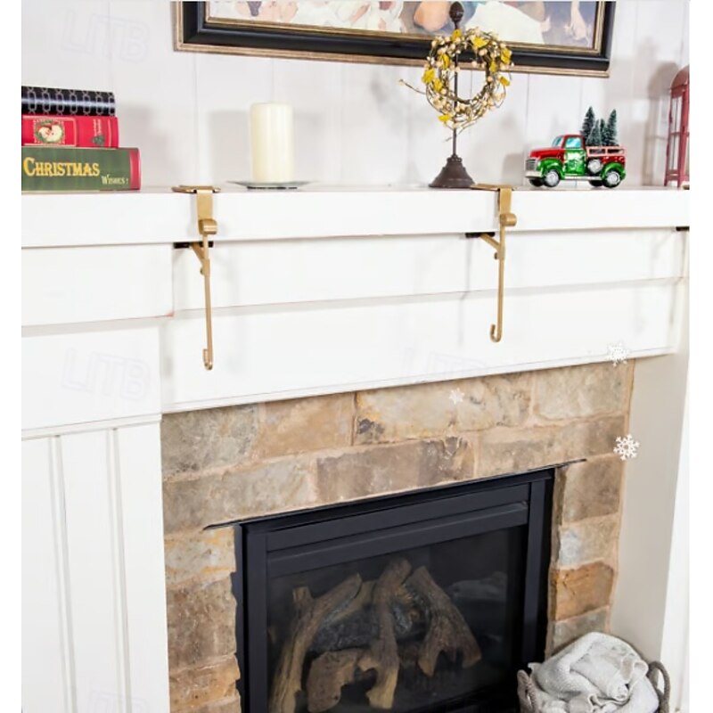 2/4 Packs Heavy-Duty 2-in-1 Garland and Stocking Hangers, Adjustable No-Drill Hooks for Christmas Stockings, Expandable Fireplace Hangers for Holiday Decor4