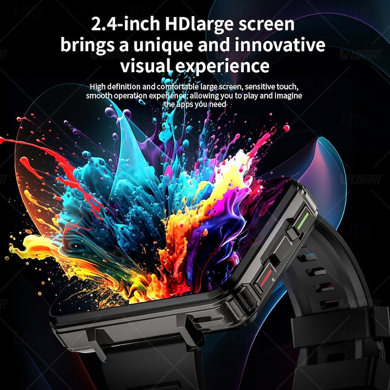 LOKMAT APPLLP 5 MAX Smart Watch 2.4 inch 4G LTE Cellular Smartwatch Phone 3G 4G Bluetooth Pedometer Call Reminder Sleep Tracker Compatible with Android iOS Women Men GPS Long Standby Hands-Free Calls4