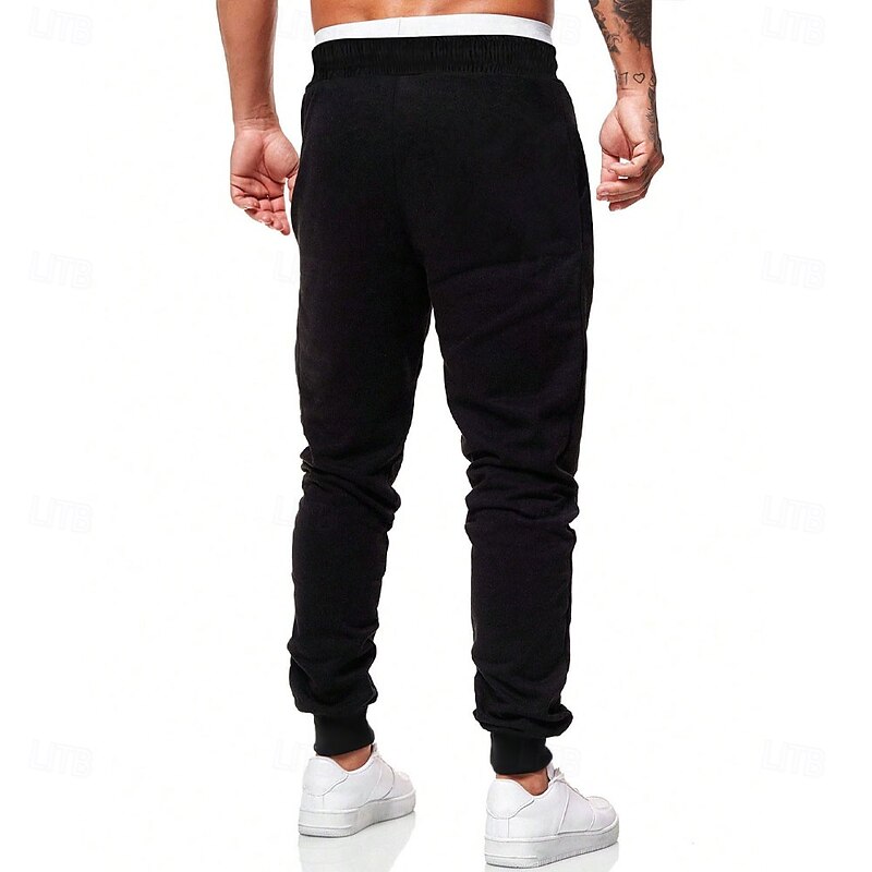 Men's Los Angeles Sweatpants Joggers Pants Trousers Mid Waist Drawstring Elastic Waist Fashion Casual Outdoor Street Dailywear Pocket Spring Fall Winter 3D Print Black2
