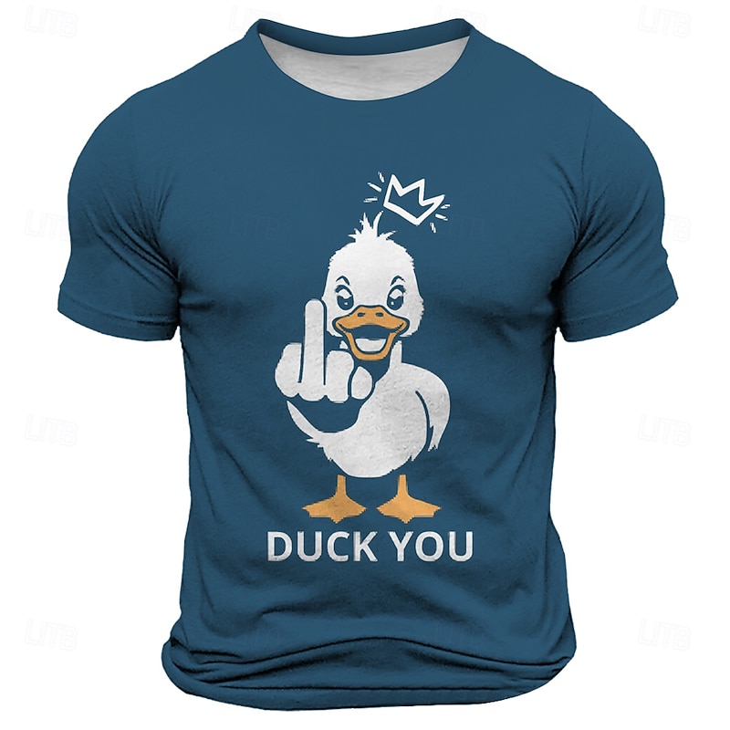 Men's Rude Offensive Funny Goose T Shirt Short Sleeve T shirt 3D Print Crew Neck Shirt Fashion Daily Street Daily Black Red Blue Summer Spring Clothing Apparel S M L XL XXL XXXL2