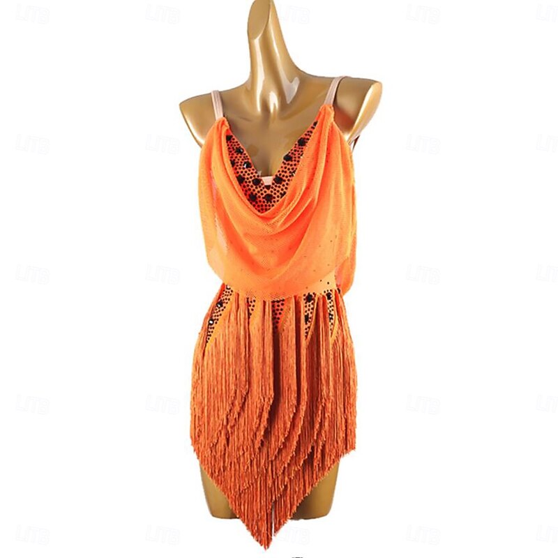 Latin Dance Competition Dresses for Women Tassel Tango Cha Cha Performance Costumes Performance Sleeveless Salsa Dance Dress3