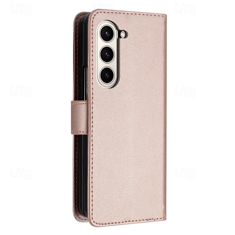 Phone Case For Samsung Galaxy Z Fold 6 Z Fold 5 Z Fold 4 Z Fold 3 Flip Cover Full Body Protective Card Slot Shockproof Retro PC PU Leather3