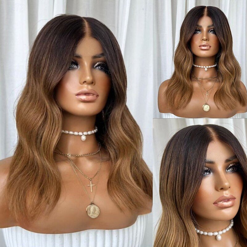 Human Hair 5x5 Closure 13x4 Lace Front Wig Short Bob Brazilian Hair Body Wave Brown Auburn Multi-color Wig 130% 150% Density Ombre Hair Glueless Pre-Plucked For Women Short Human Hair Lace Wig