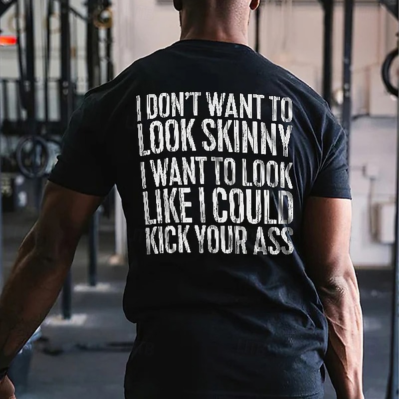 Men's Text Sports and Outdoors T Shirt Short Sleeve T shirt 3D Print Crew Neck Shirt Sports Outdoor Street Gym Black White Green Summer Spring Clothing Apparel S M L XL XXL XXXL2