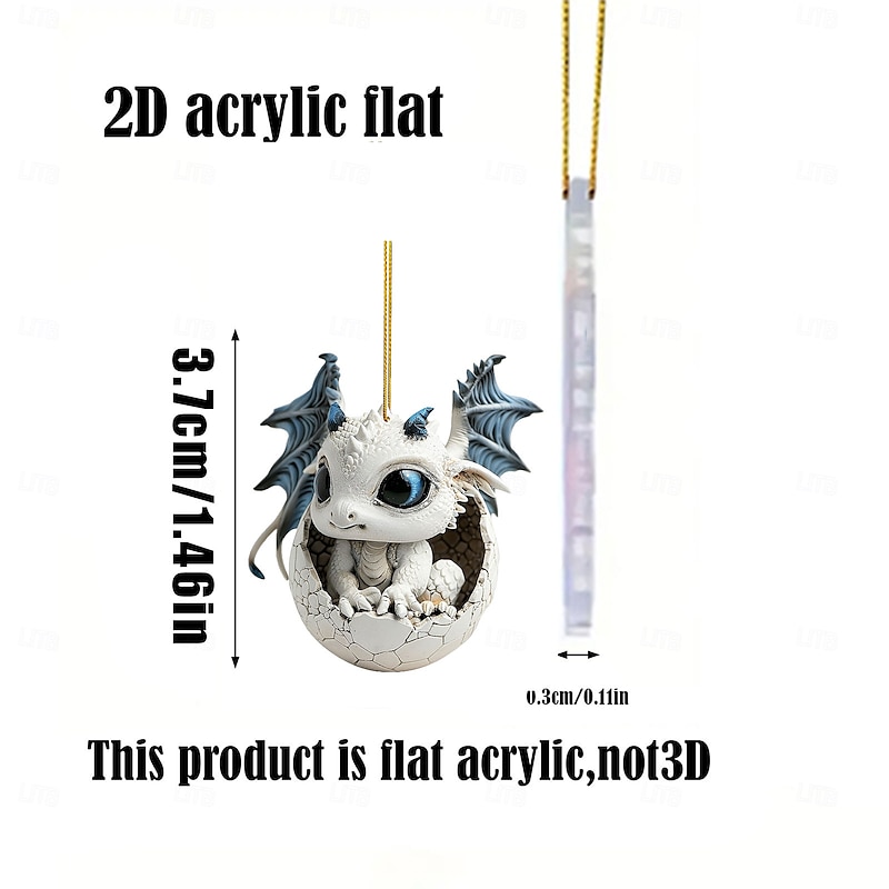 2025 Christmas Cartoon Dragon Holiday Advent Calendar Collectible Hanging Ornament Cute 2D Acrylic Christmas Tree Decorations Flat Fun Swing Cow Animal Pendants for Car Interior Wall2