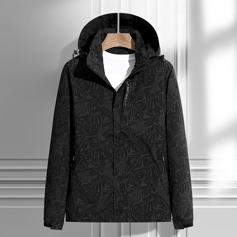 Men's Softshell Jacket Hiking Jacket Outdoor Camo Windproof Water Resistant Windbreaker Jacket Traveling Black Ivory Red Dark Blue4