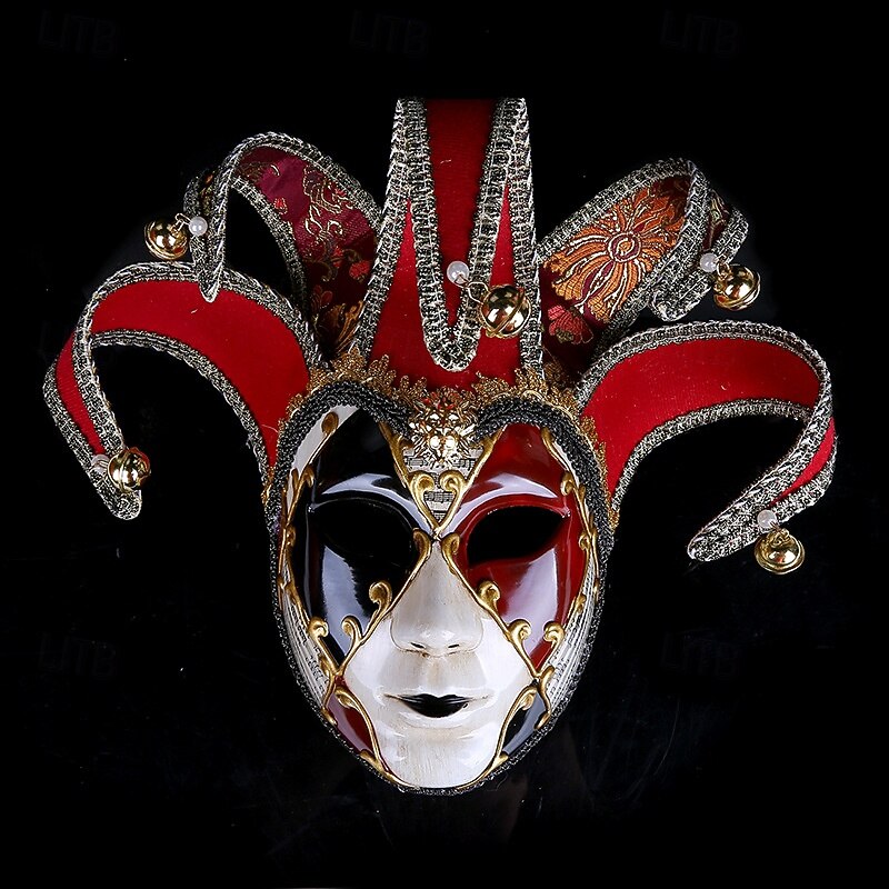 Harlequin Halloween Venetian Mask Arlecchino Carnival Mask Adults' Men's Halloween Carnival Mardi Gras Party Masquerade Carnival of Venice Easy Halloween Costumes Dress Up4