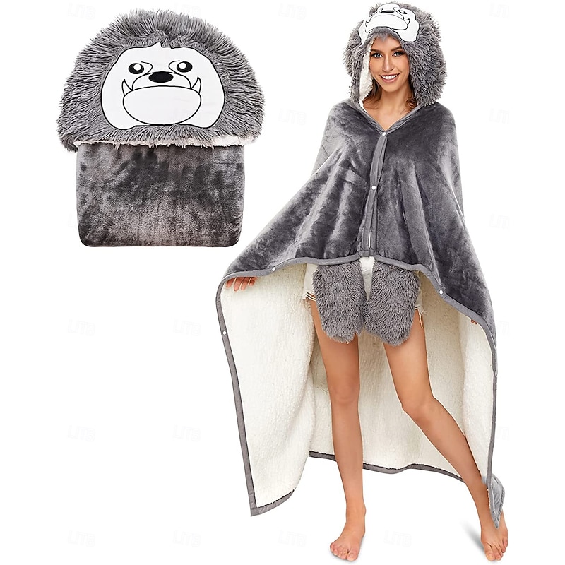 Adults' Character Bathrobe Nightwear Wearable Blanket Cartoon Onesie Pajamas Kigurumi Pajamas Cute For Men and Women Carnival Masquerade Cartoon