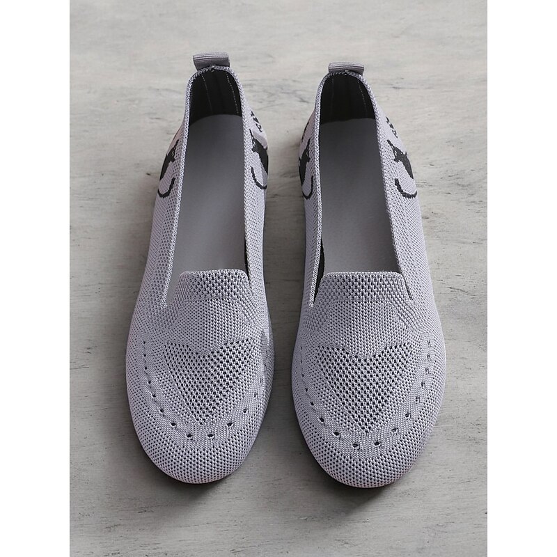 Women's Casual Knit Loafers with Black Cat Design – Breathable Slip-On Flats for Everyday Comfort4