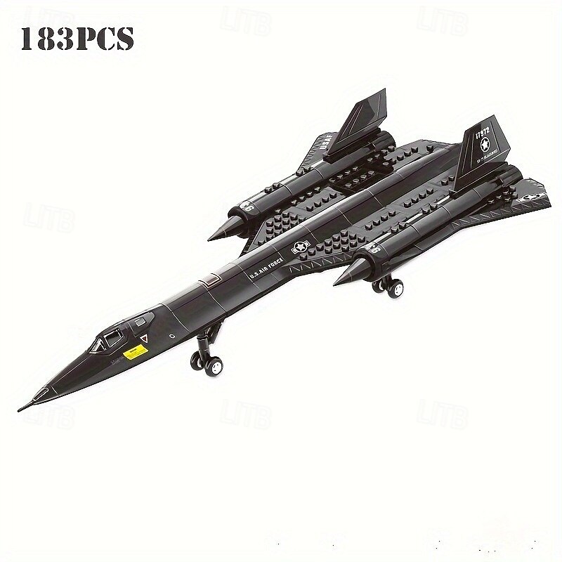 183pcs Military SR-71 Black Bird Scout Small Technology Building Blocks Children's Educational Splicing Toy Collection Building Blocks Toys halloween christmas gift3