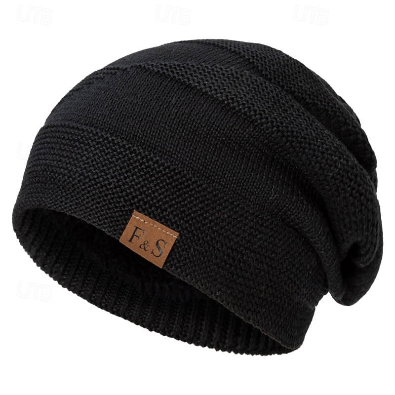 Men's Unisex Beanie Hat Winter Hats Beanies Skull Cap Knit Hat Black Wine Polyester Knitted Cozy Daily Wear Going out Solid / Plain Color Warm3
