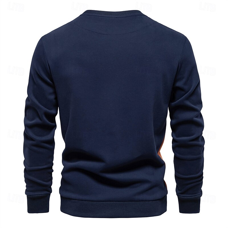 Men's Zip Hoodie Sweatshirt Pullover Apricot Black Navy Blue Blue Orange Standing Collar Color Block Sports & Outdoor Sports Weekend Streetwear Cool Casual Spring &  Fall Clothing Apparel Hoodies3