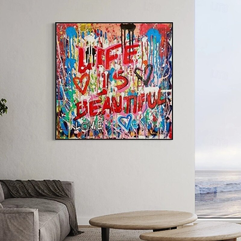 Pop art oil painting handmade abstract Graffiti art oil painting hand painted Street Art oil painting Love painting office wall art decoration for bedroom living room decoration home gift3