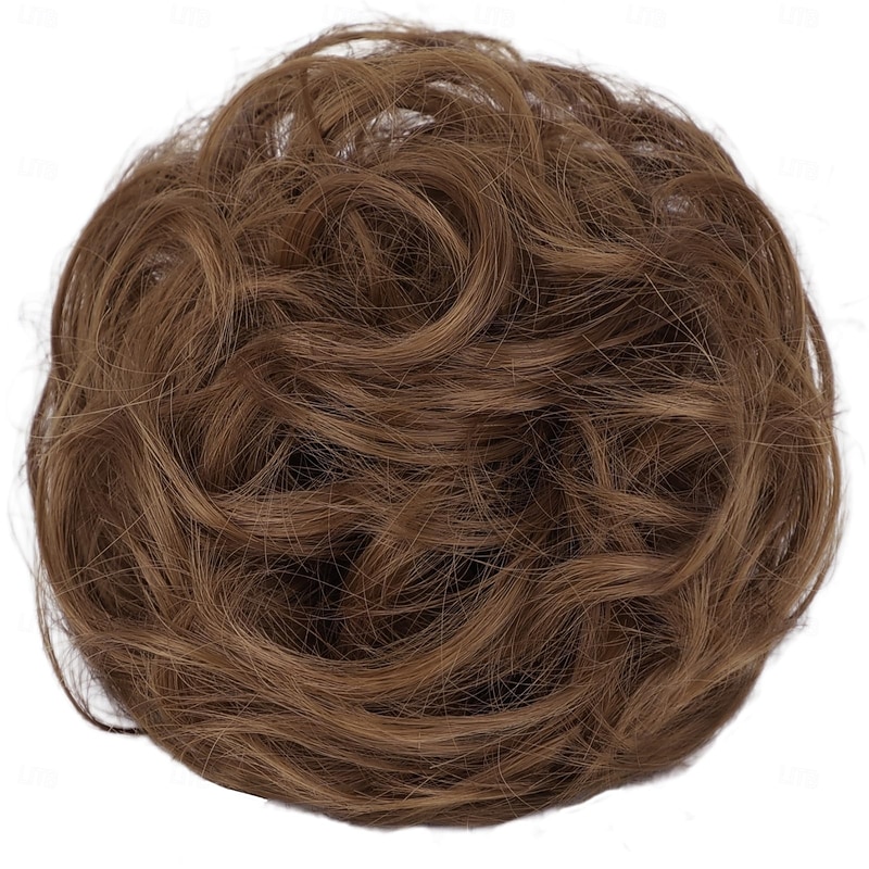Messy Bun Hair Piece Wavy Curly Scrunchies with Fluffy Chignon Ponytail Hairpieces for Women and Girls' Updos2