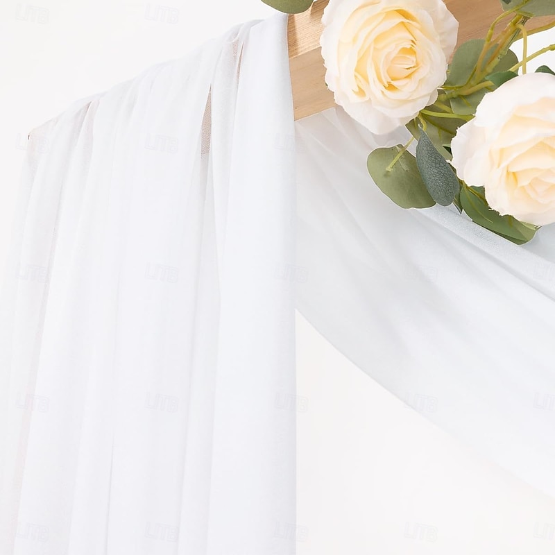 Wedding Arch Draping Fabric Fall Wedding Arch Chiffon Fabric,Sheer Hanging Drapes Arrangement for Wedding Ceremony Backdrop Outdoors Party Swag Home Decor4