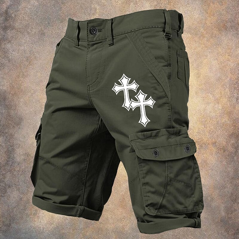 Men's Tactical Shorts Cargo Shorts Print Multi Pocket Cross Comfort Knee Length Sports Outdoor Camping & Hiking Fashion Designer Black Army Green Micro-elastic2