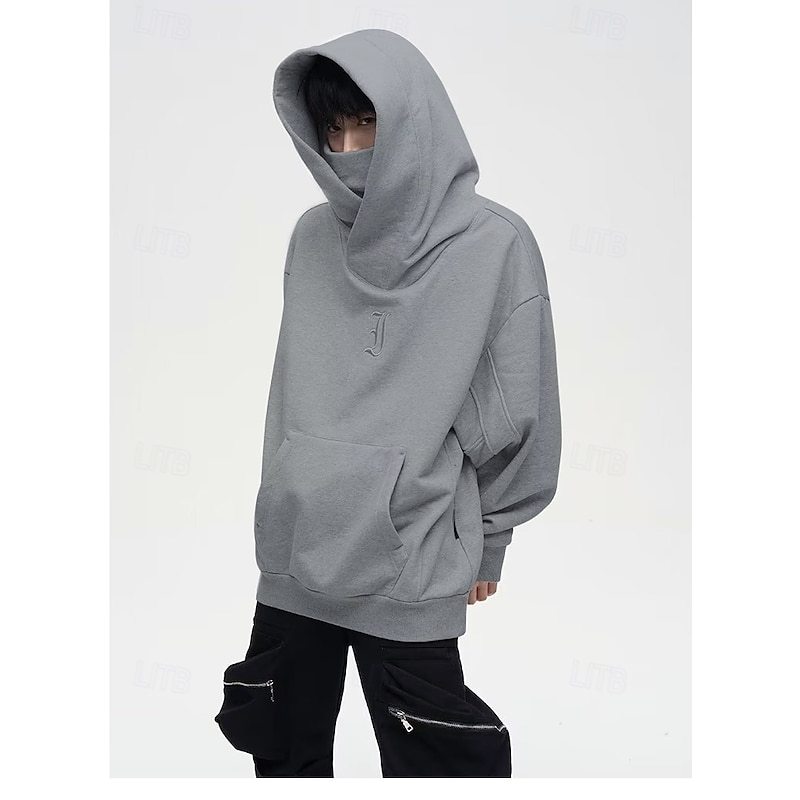 Ninja Double Neckline Cotton Pullover Techwear Harajuku Men Hoodie Hip Hop Streetwear Hoodies Sweatshirts Punk Gothic2