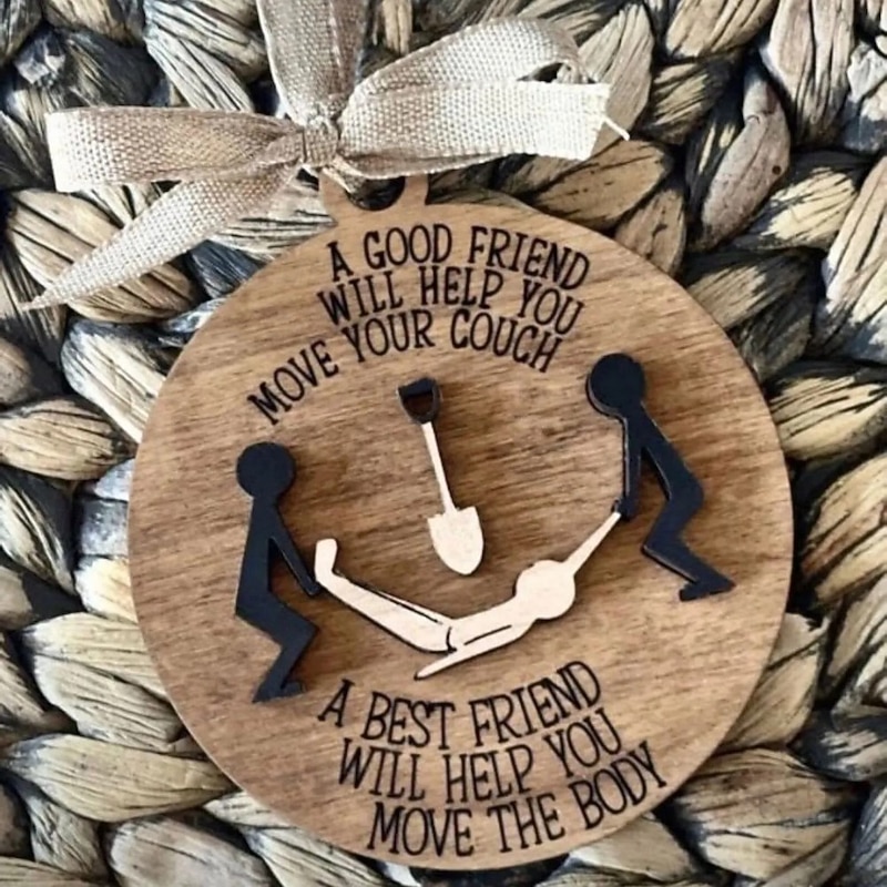 1pc Funny Adult Christmas Ornament, Wooden Cheeky Holiday Decor Hilarious Gag Gift for Tree Decoration, White Elephant Exchange, and Party Fun4