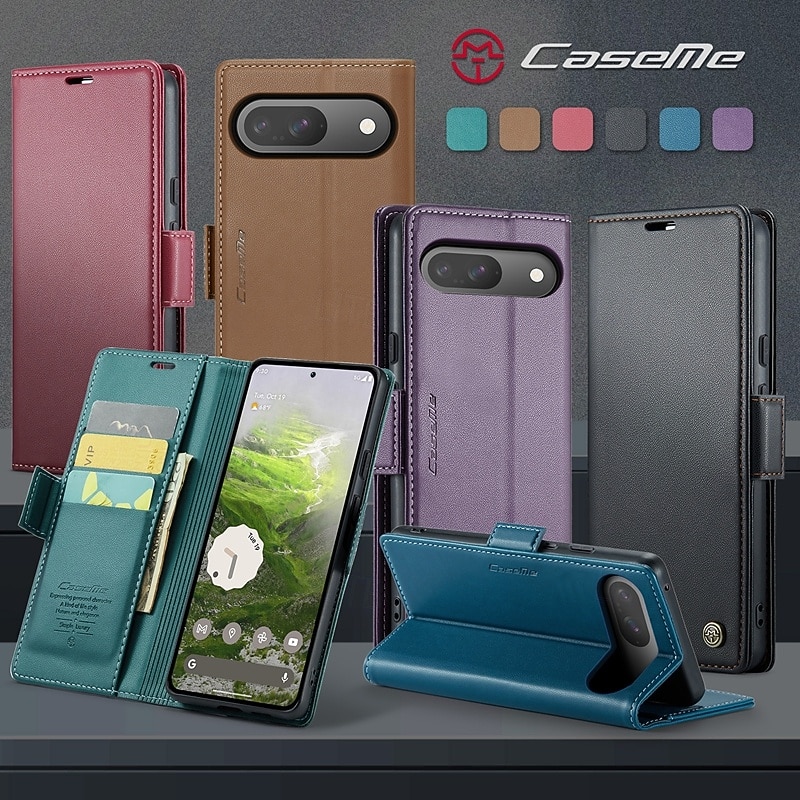 Phone Case For Google Pixel 9 Pro Pixel 9 Pro XL Pixel 8 Pro Pixel 8 Pixel 9 Flip Cover with Stand Holder Magnetic Card Slot Retro TPU PU Leather