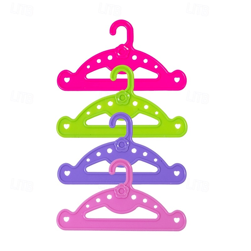 20 Pack Doll Full-Outfit Clothes Hangers for 18 Doll Clothes- Unique Design Holds Your Top & Bottom at Once Including Dresses Pants Shirts Skirts & Accessories3