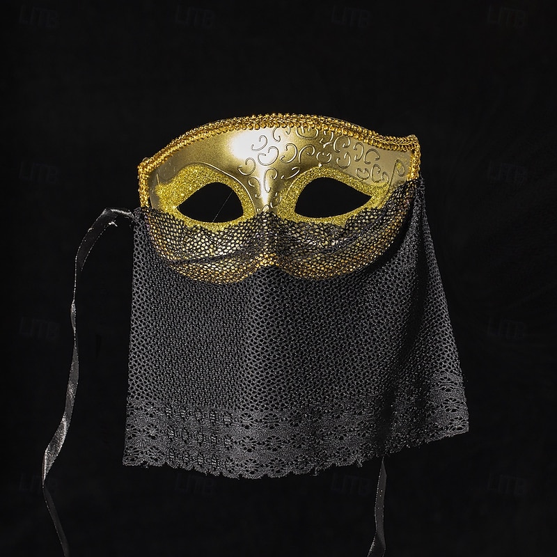 Arlecchino Halloween Venetian Mask Columbina Carnival Mask Half Face Adults' Men's Women's Halloween Carnival Mardi Gras Party Masquerade Carnival of Venice Easy Halloween Costumes Dress Up2