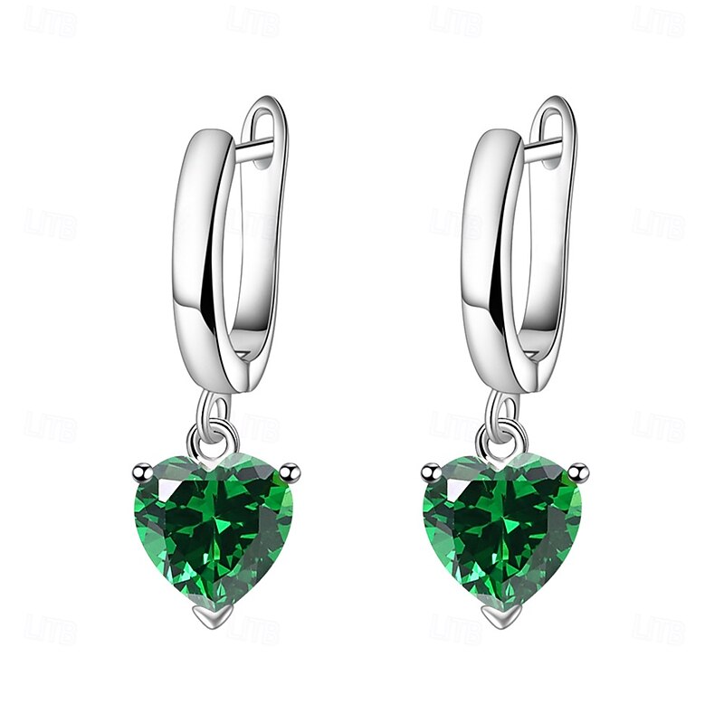 Hoop Earrings Classic Sweet Heart Earrings Jewelry White / Yellow / Red For Wedding Party Valentine's Day