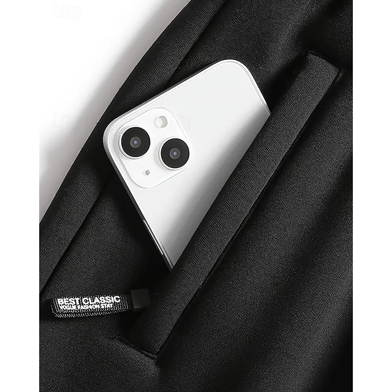 Men's Sherpa Fleece Pants Sweatpants Joggers Trousers Pocket Drawstring Elastic Waist Plain Comfort Warm Sports Outdoor Daily Fashion Casual Black Gray Micro-elastic3