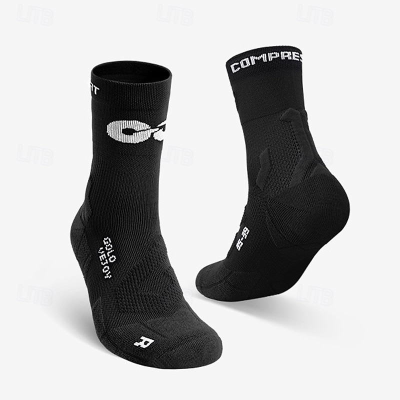 Athletic Sports Socks Running Socks 1 Pair Color Block Men's Socks Compression Socks Anti-Slip Breathable Sweat wicking Comfortable Gym Workout Football / Soccer Running Jogging Cycling Sports Color