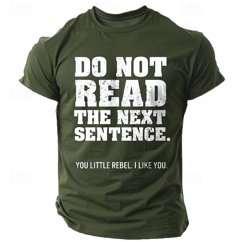 Men's Letter Printed T Shirt 100% Cotton Short Sleeve Graphic Shirt Black Deep Blue Army Green Comfortable Tee Vacation Street Fashion Designer Clothing