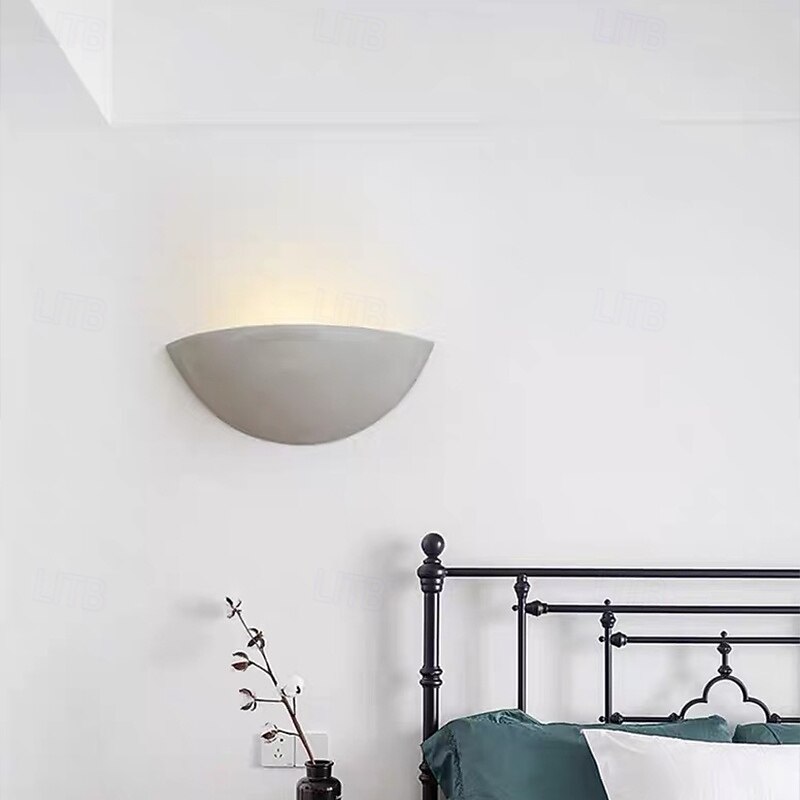 Cement Bowl Cylinder Shade Wall Lighting Modern Style 1 Light Bathroom Wall Light Fixture in Grey Cement Wall Light 85-265V3