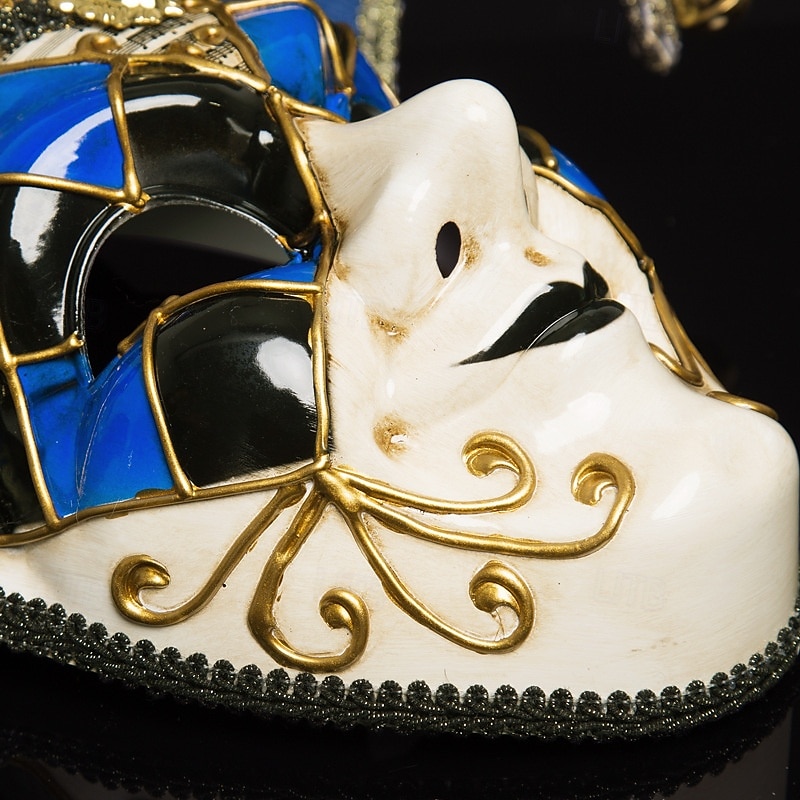 Harlequin Halloween Venetian Mask Arlecchino Carnival Mask Full Face Adults' Men's Halloween Carnival Mardi Gras Party Masquerade Carnival of Venice Easy Halloween Costumes Dress Up3