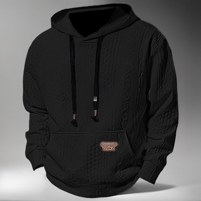 Men's Pullover Hoodie Sweatshirt Black White Coffee Hooded Plain Work Sports & Outdoor Casual Streetwear Basic Casual Spring &  Fall Cross-Seasons Clothing Apparel Hoodies Sweatshirts