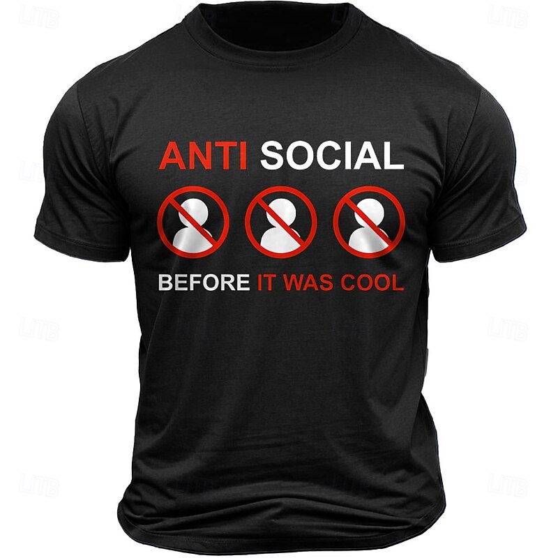 Men's Letter Printed Funny T Shirt 100% Cotton Short Sleeve Graphic Shirt Black Deep Blue Army Green Comfortable Tee Vacation Street Fashion Designer Clothing3