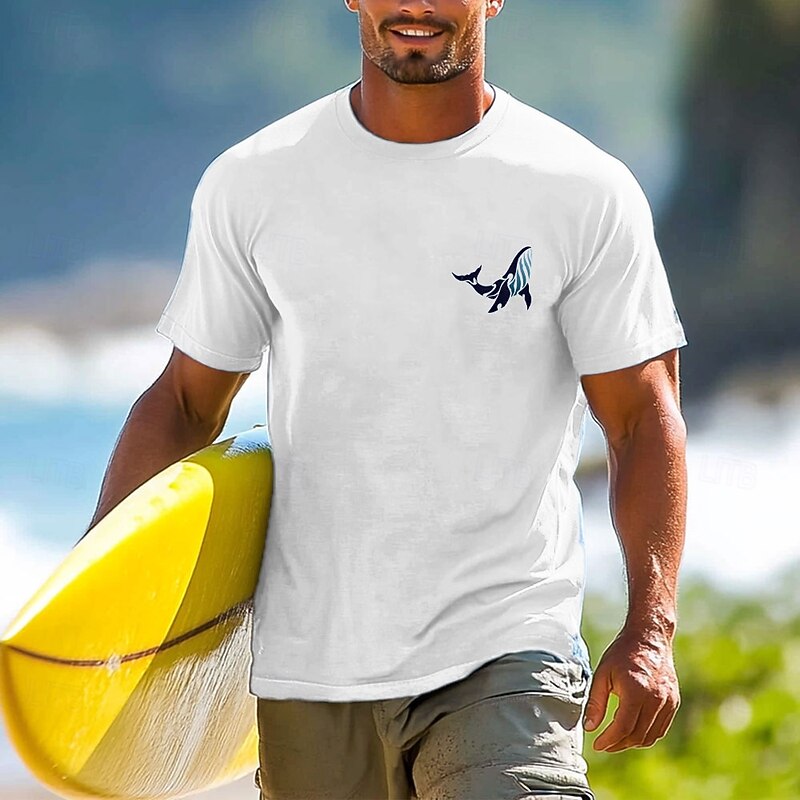 Men's Tropical Fish T Shirt Short Sleeve T shirt 3D Print Crew Neck Shirt Vacation Fashion Athleisure Street Sports Outdoor Daily Light Blue Black White Summer Spring Clothing Apparel S M L XL XXL2