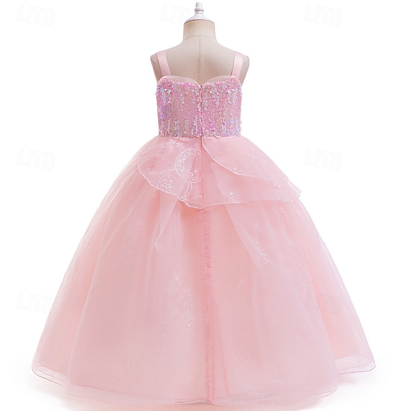 Witch Fairy Glinda Tutu Flower Girl Dress Tulle Dresses Movie TV Theme Costumes Movie Cosplay for Girls' Kid's Halloween Carnival Mardi Gras Performance Party Stage3