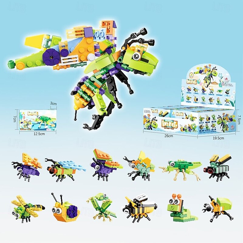 12PCS Party Favors for Kids Goodie Bags Mini Building Blocks Dinosaur Animal Building Blocks SetBuilding Sets Stem Toys for Birthday Party GiftGoodie Bags Prize Cake Topper2