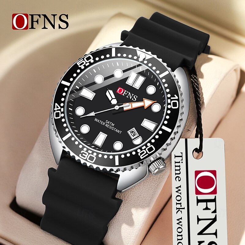 Men Quartz Watch Minimalist Fashion Casual Wristwatch Luminous Calendar Waterproof World Time Rubber Watch - Main Image