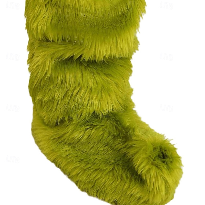 Santa Claus Green Monster Furry Pants Slippers Nightwear Christmas Pajamas Men's Women's Novelty Funny Adults Christmas New Year Christmas Eve Christmas Party Pants Shoes3