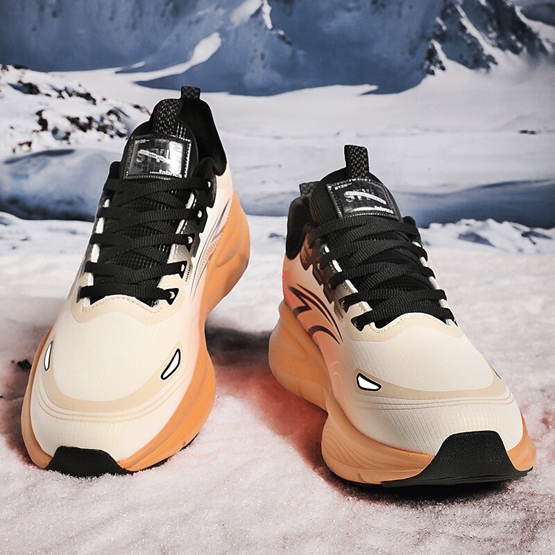 Men's Warm Lined Running Sneakers, Lightweight Cushioned Athletic Shoes with Lace-Up Design for Winter Outdoor Sports and Daily Wear3