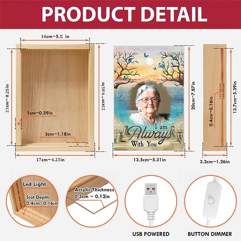 Personalized Light Up Photo Frame Pet Night Light - Memorial Gifts Custom for Loss of Lovely Pets4