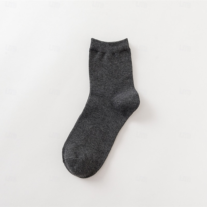 Men's 5 Pairs Multi Packs Socks Crew Socks Running Socks Casual Socks Black White Color Solid / Plain Color Sports & Outdoor Daily Vacation Basic Medium Spring Fall Fashion Casual4