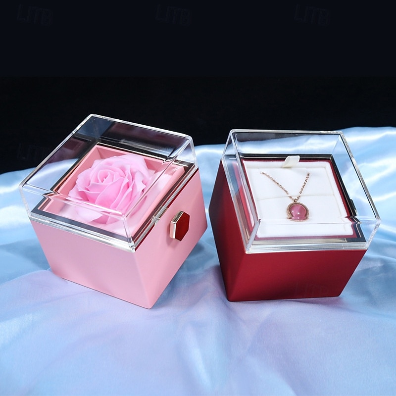 Eternal Rose Box Preserved Gift Box,Valentines Day Gifts for Her Romantic Gift for Valentines Day, Wedding, Mothers Day and Anniversary (No Necleace,Only Eternal Rose Box)2