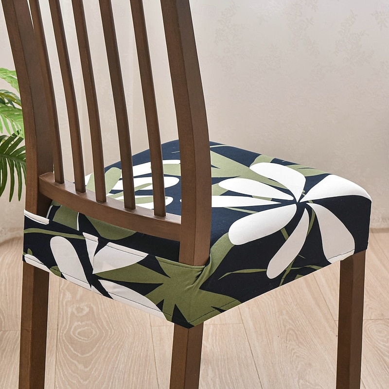 Stretch Dining Chair Seat Covers Set Soft Removable Washable Seat Covers for Dining Chairs, Dining Room Seat Cover Slipcover Protector4
