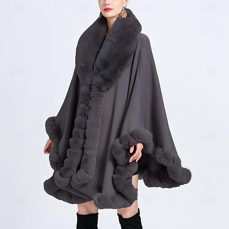 Faux Fur Wraps Elegant Cute Ladies Long Sleeve Rabbit Fur Wedding Wraps With Pure Color For Formal Spring4