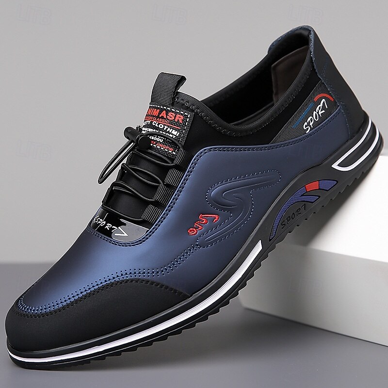 Men's White Faux Leather Casual Sneakers – Lightweight Breathable Low-Top Shoes for Daily Wear, Walking and Travel2