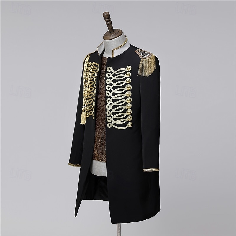 Retro Vintage Rococo Coat Masquerade Circus Jacket Prince Aristocrat Fancy Dress Men's Royal Carnival Masquerade Mardi Gras Event / Party Adults' Coat Spring Fall & Winter4