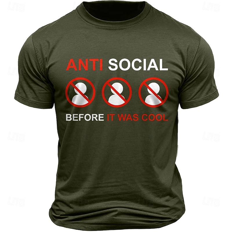 Men's Letter Printed Funny T Shirt 100% Cotton Short Sleeve Graphic Shirt Black Deep Blue Army Green Comfortable Tee Vacation Street Fashion Designer Clothing2