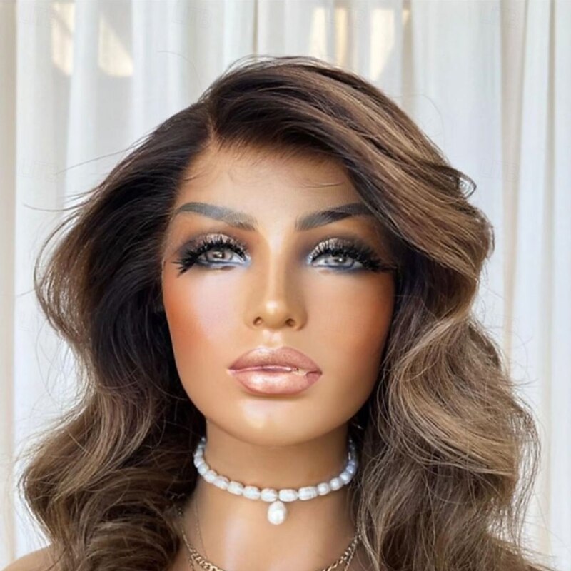 Remy Human Hair 5x5 Closure 13x4 Lace Front Wig Short Bob Brazilian Hair Wavy Multi-color Wig 130% 150% Density Ombre Hair Natural Hairline 100% Virgin Glueless Pre-Plucked For Women Short Human Hair3