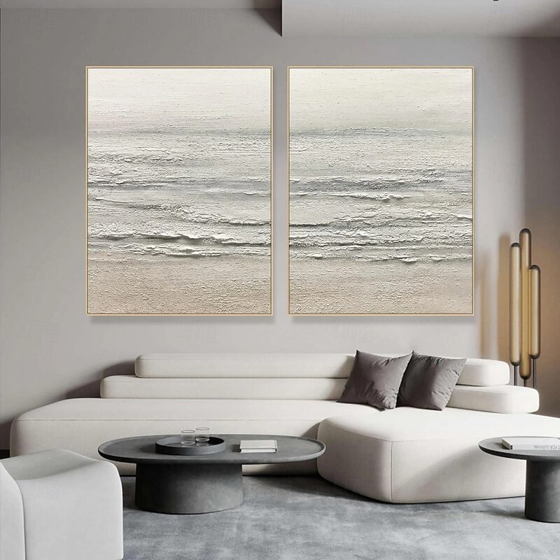 Wabi sabi art hand painted White Sea Waves Decor Oil Painting Large Wall Hand Painted Texture Sea Landscape Painting Fashion Wall Art wave oil painting White Beach canvas Oil Painting christmas gift2