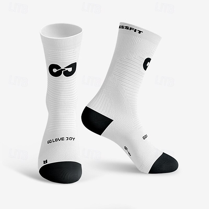 Athletic Sports Socks Running Socks 1 Pair Color Block Men's Socks Compression Socks Anti-Slip Breathable Sweat wicking Comfortable Gym Workout Football / Soccer Running Jogging Cycling Sports Color3